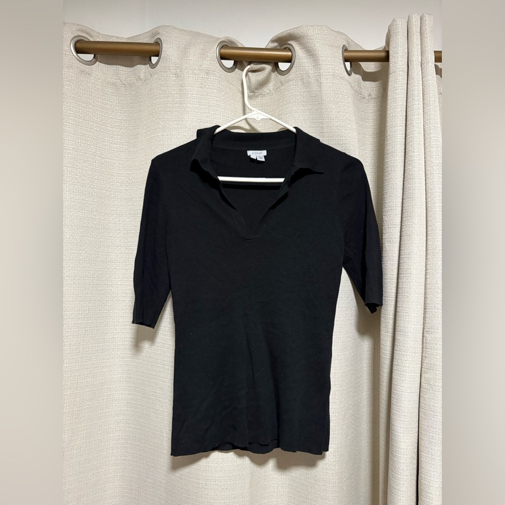 jigsaw vneck polo top black